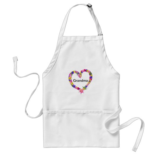 Grandma Floral Heart Schort (Voorkant)
