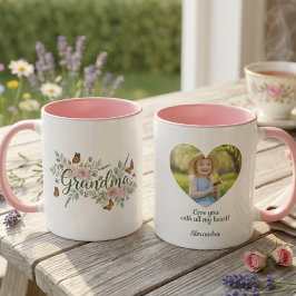 Grandma Floral Mug - Watercolor Botanical Gift Mok