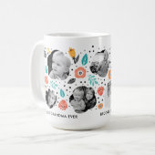 Grandma Garden Colorful Floral Foto Collage Koffiemok (Voorkant links)