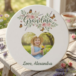 Grandma Gift Coaster - Floral Photo Zandsteen Onderzetter