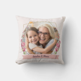 Grandma Gift Foto roze Girly Moederdag Kussen