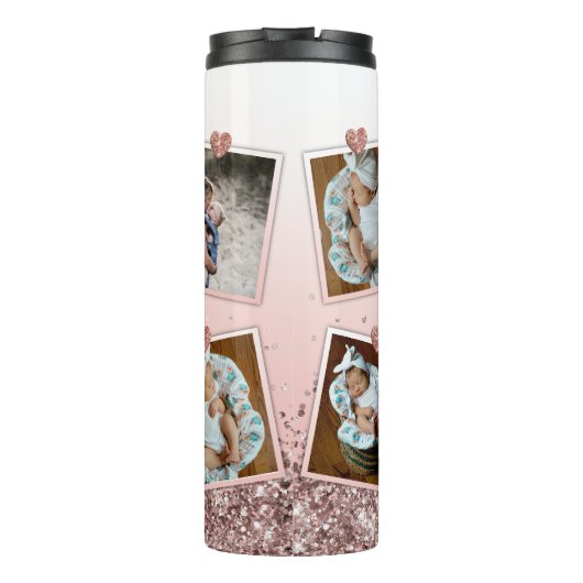 Grandma Gift Gigi Foto Roos Gold Persoonlijk Thermosbeker (Achterkant)