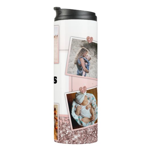 Grandma Gift Gigi Foto Roos Gold Persoonlijk Thermosbeker (Geroteerd rechts)