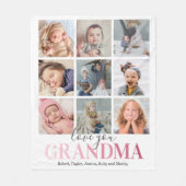 Grandma Gift | Liefde je fotocollage Fleece Deken (Voorkant)