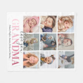 Grandma Gift | Liefde je fotocollage Fleece Deken (Voorkant (Horizontaal))