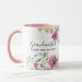Grandma Gift -  roze roze bloemen - Persoonlijk Mok (Links)