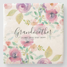 Grandma Gift -  roze roze bloemen - Persoonlijk