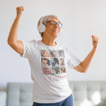 Grandma Gift | Van u houden Nan Photo T-Shirt<br><div class="desc">Vier de tijdloze liefde van een grootmoeder op een unieke manier met ons gepersonaliseerde grootmoeder foto t-shirt. Uniek ontworpen, het beschikt over een aanpasbare negen-afbeelding collage sjabloon voor u om te doordrenken met uw meest gekoesterde herinneringen. Bovendien is het versierd met een hartverscheurende 'Love You Grandma'-boodschap en de namen van...</div>