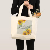 GRANDMA Gifts - Zonnebloem Gepersonaliseerd Grote Tote Bag (Voorkant (product))