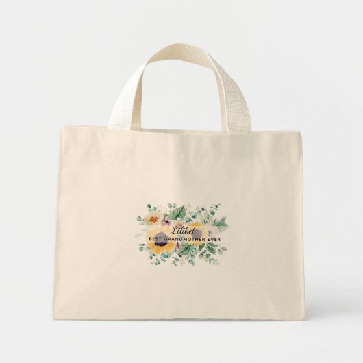GRANDMA Gifts - Zonnebloem Gepersonaliseerd Mini Tote Bag (Voorkant)