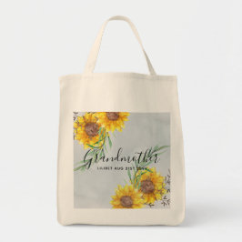 GRANDMA Gifts - Zonnebloem Gepersonaliseerd Tote Bag