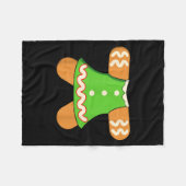 Grandma Gingerbread Man Costume Matching Christmas Fleece Deken (Voorkant (Horizontaal))