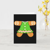 Grandma Gingerbread Man Costume Matching Christmas Kaart (Gele Bloem)