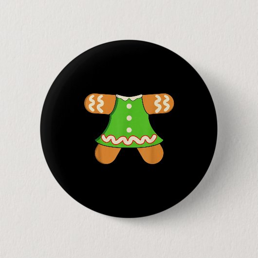 Grandma Gingerbread Man Costume Matching Christmas Ronde Button 5,7 Cm (Voorkant)