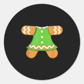 Grandma Gingerbread Man Costume Matching Christmas Ronde Sticker (Voorkant)