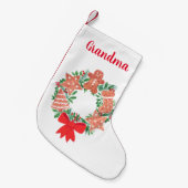 Grandma Gingerbrood Cookie Kerstmis Kleine Kerstsok (Voorkant (Hangend))