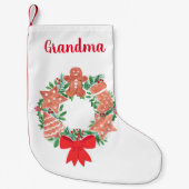Grandma Gingerbrood Cookie Kerstmis Kleine Kerstsok (Voorkant)