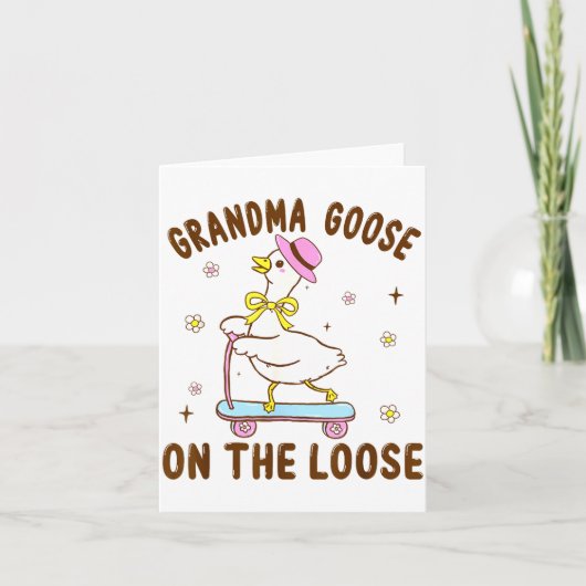 Grandma Goose On The Loose Funny Birthday Matching Kaart (Voorkant)