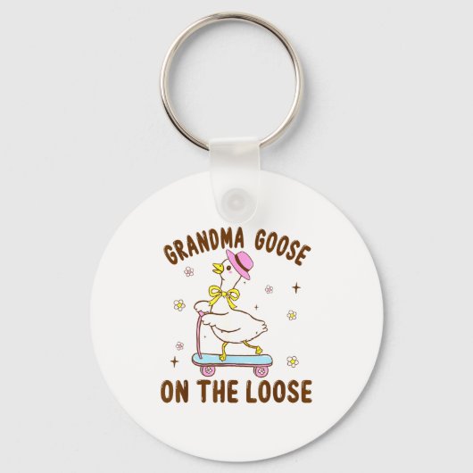 Grandma Goose On The Loose Funny Birthday Matching Sleutelhanger (Voorkant)