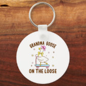 Grandma Goose On The Loose Funny Birthday Matching Sleutelhanger (Voorkant)