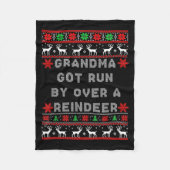 Grandma Got Run Over By A Reindeer Ugly Costume Fu Fleece Deken (Voorkant)