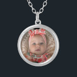 Grandma Grandchild First Granddochter Zilver Vergulden Ketting<br><div class="desc">Oma Gift. Foto van Grandchild & Name. Eerste kleindochter</div>