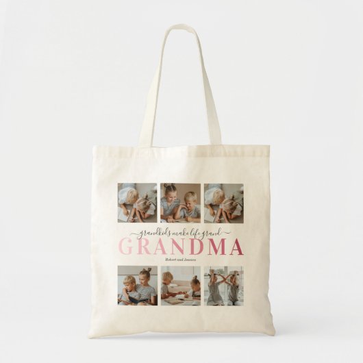 Grandma Grandchildren Family Photo Collage Tote Bag (Voorkant)