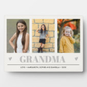 GRANDMA Grandchildren NAMES 3 Foto GRAY HEARTS Fotoplaat (voorkant)