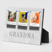 Grandma Grandchildren Names 3 Photo Collage Wood Fotoplaat (Zijkant)