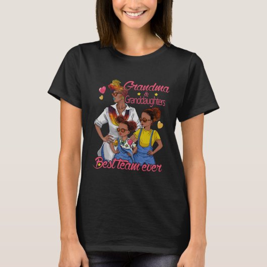 Grandma Granddaughters Beste team ooit T-shirt (Voorkant)