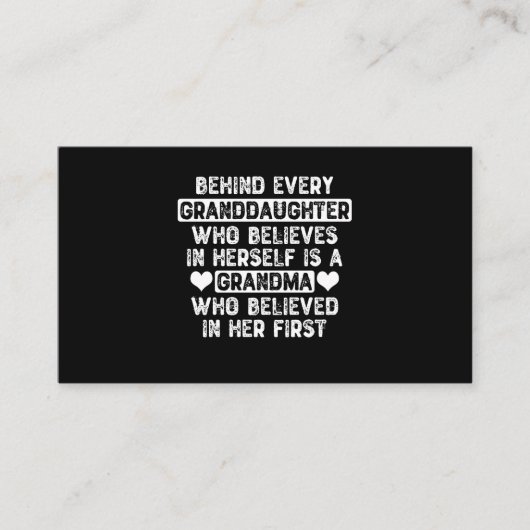 Grandma & Granddochter Quote Visitekaartje (Voorkant)