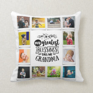 Grandma Grandkids Greatest Blessest Photo Collage Kussen