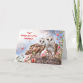 Grandma Grandmother Cute and Fun Owl Valentines Kaart (Voorkant)