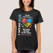 Grandma Grandpa I Wear Blue For My Grandson Autism T-shirt (Voorkant)