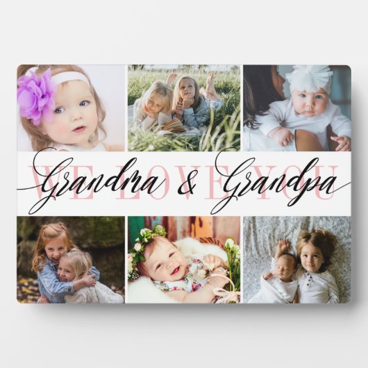 Grandma & Grandpa Photo Collage Fotoplaat (voorkant)