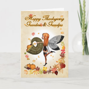 Grandma & Grandpa - Thanksgiving card - Cute Littl Feestdagen Kaart