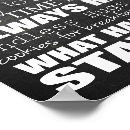 Grandma & Grandpa's House Rules Poster Chalkboard (Hoek)