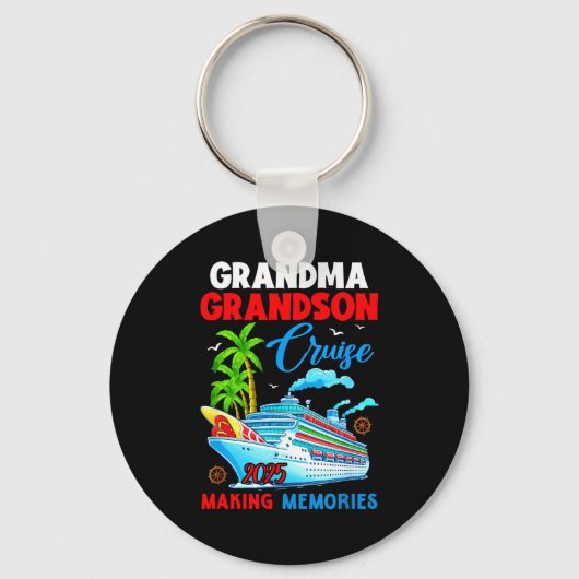 Grandma Grandson Cruise 2025 Memories Christmas Fa Sleutelhanger (Voorkant)