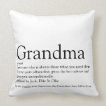 Grandma, Granny Definition Black and White Large Kussen<br><div class="desc">Personalize for your special Grandma,  Grandmother,  Granny,  Nan or Nanny to create a unigift for birthdays,  Christmas,  mother's day,  babyshowers,  or any day you want to show how much she means to you. A perfect way to show her how amazing she is every day. Designed by Thisisnotme©</div>