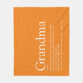 Grandma Granny Definition Orange Modern Fun Fleece Deken (Voorkant)