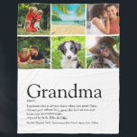 Grandma Granny Definition Photo Collage Fleece Deken<br><div class="desc">Personalize for your special Grandma,  Grandmother,  Granny,  Nan,  Nanny or Abuela to create a unique gift for birthdays,  Christmas,  mother's day or any day you want to show how much she means to you. A perfect way to show her how amazing she is every day. Designed by Thisisnotme©</div>