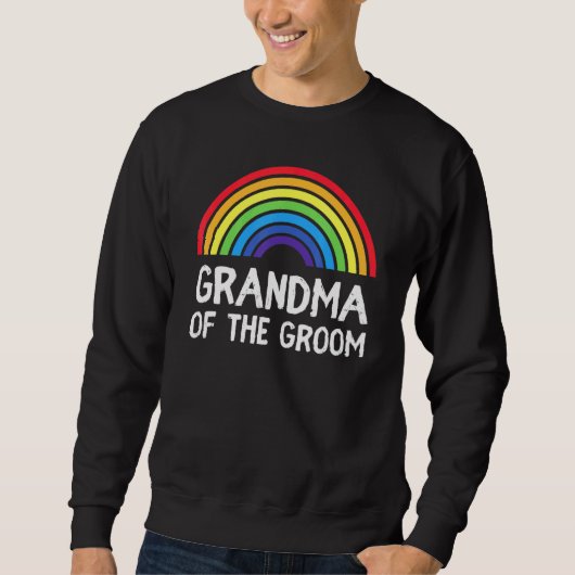 Grandma Groom Wedding Lgbt Pride Gay Bachelor Part Trui (Voorkant)