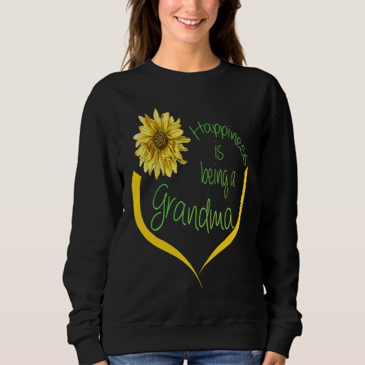 Grandma   Happiness Is Being A Grandma  Sunflower Trui (Voorkant)