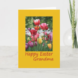 Grandma Happy Easter Tulip-kaart Feestdagen Kaart