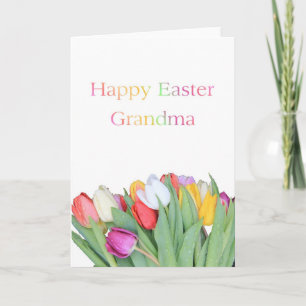 Grandma Happy Easter Tulip-kaart Feestdagen Kaart