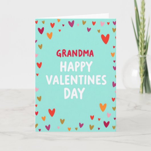 Grandma Happy Valentines Day Card Kaart (Voorkant)