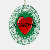 Grandma Heart Mandala Green Ornament (Rechts)