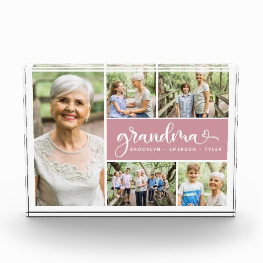 Grandma Heart Photo Collage Photo Block Fotoblokken (Voorkant)