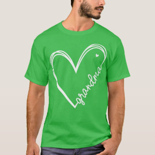 Grandma Heart Women voor kerstfeest Moederdag Bir T-shirt