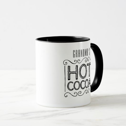 Grandma Hot Cocoa Monogrammed Mok (Voorkant rechts)